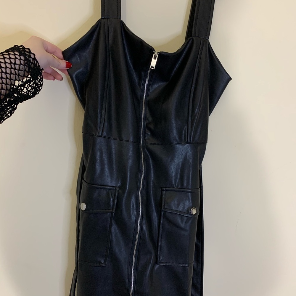 Love Tree Pleather Dress Size Medium - Picture 5 of 7